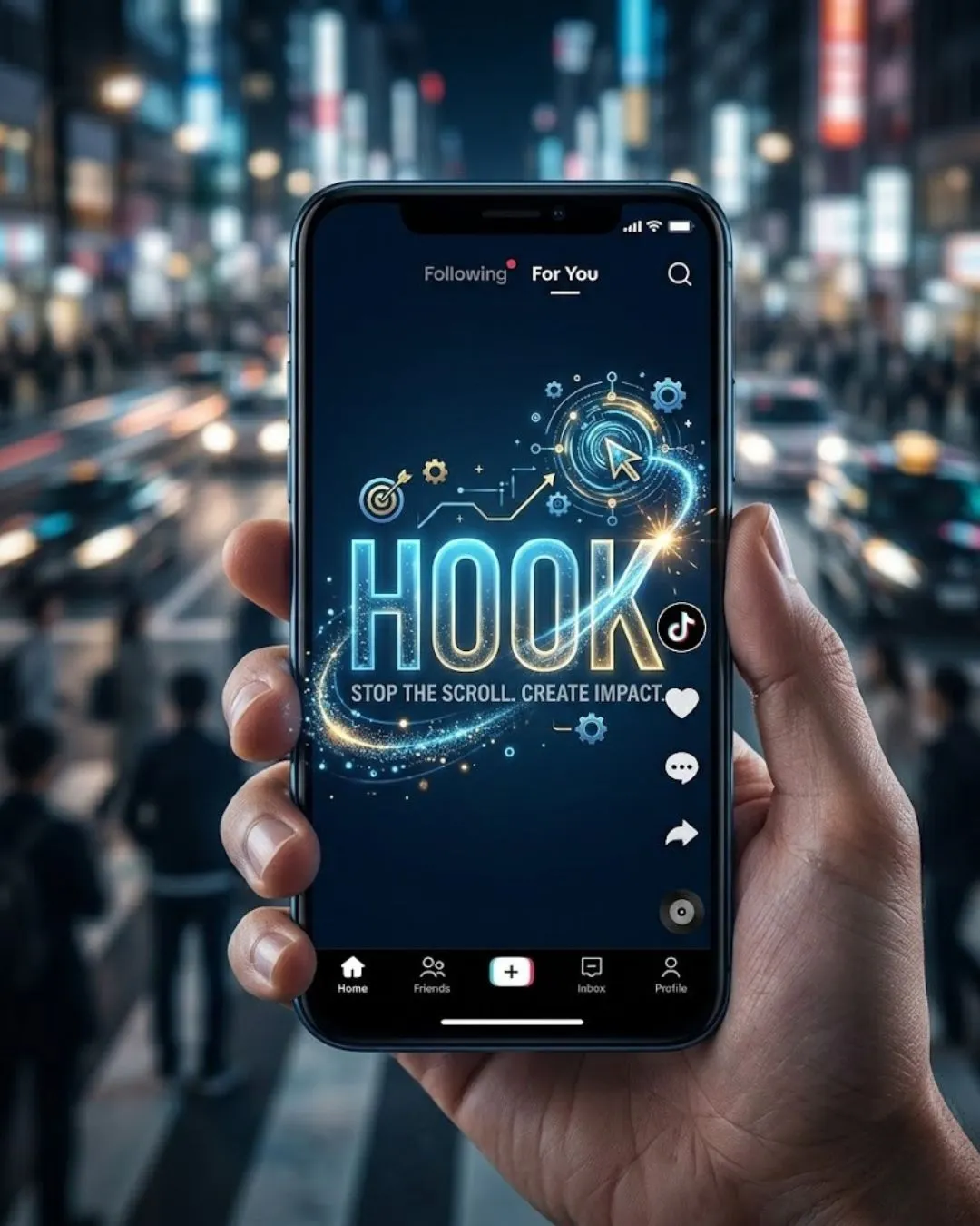 Smartphone screen showing an AI-generated viral hook for TikTok video.