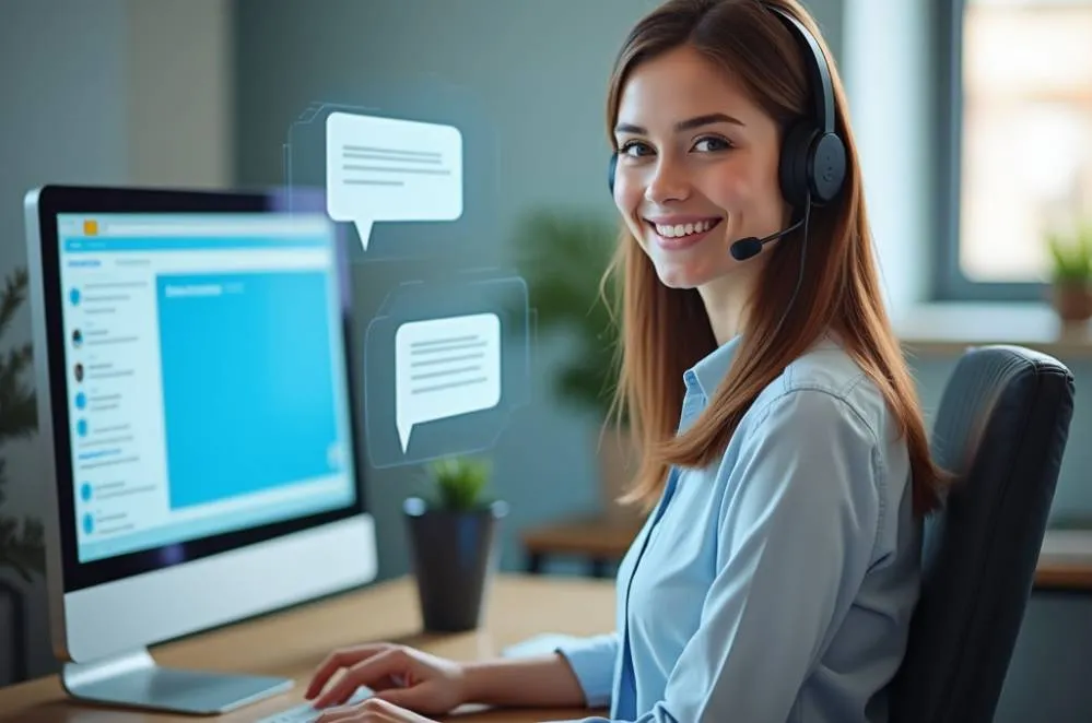 image of ai chat assistant at desk