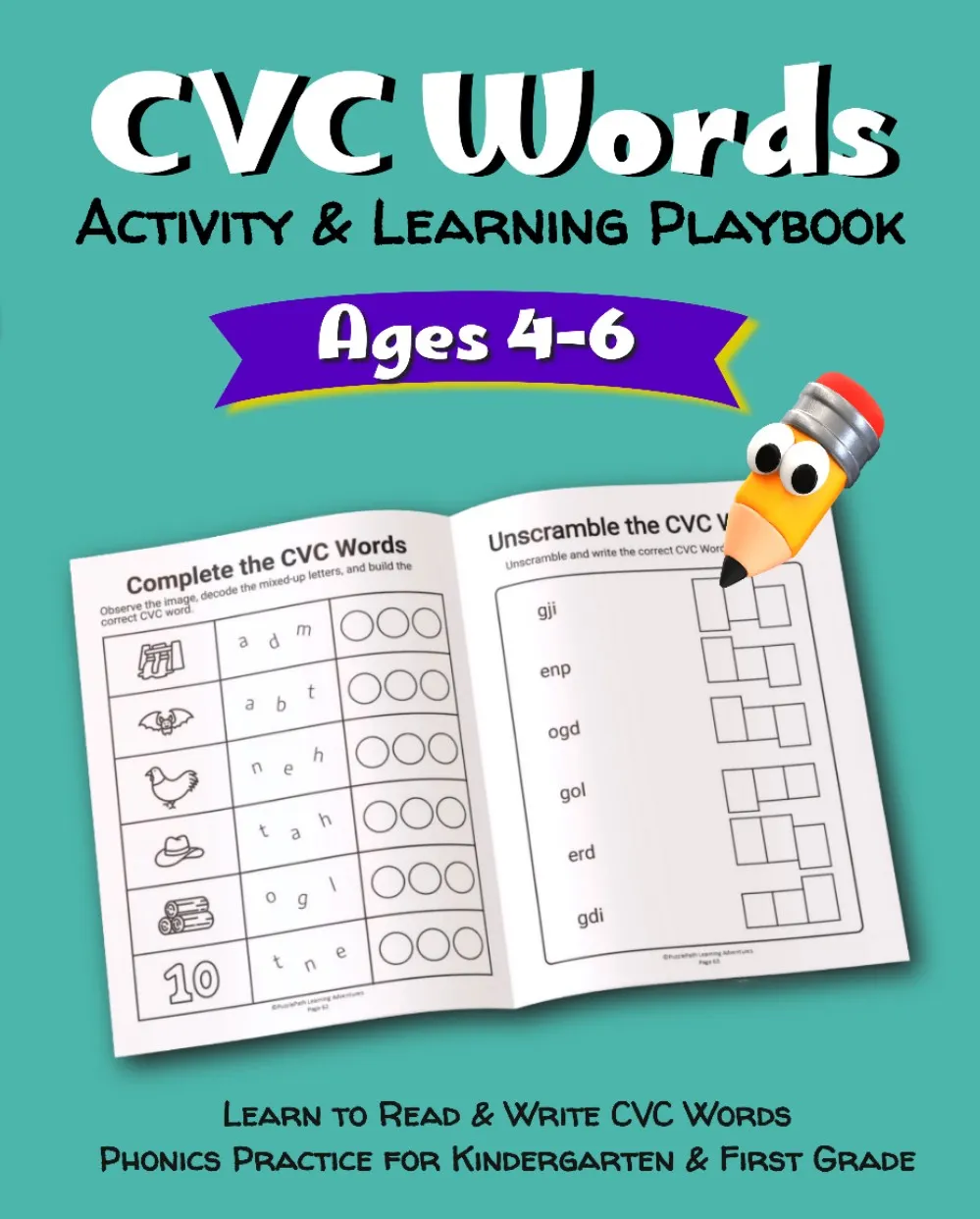 CVC Words Activity & Learning Playbook: Learn to Read & Write CVC Words cover