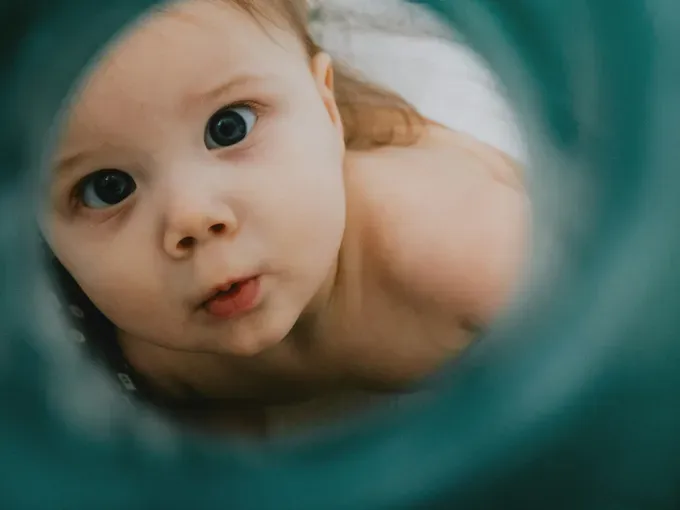 curious little eyes of a baby