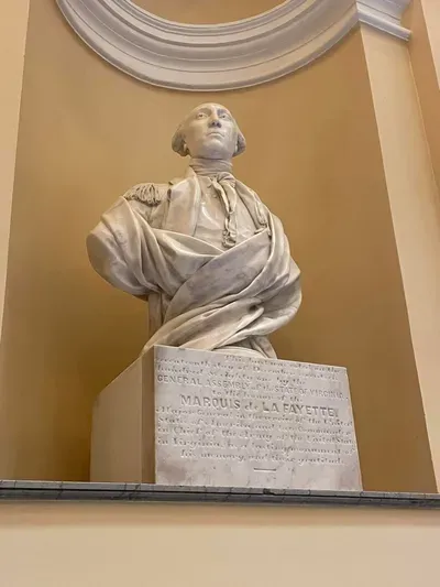 Houdon's bust of the Marquis de Lafayette in Virginia's State Capitol