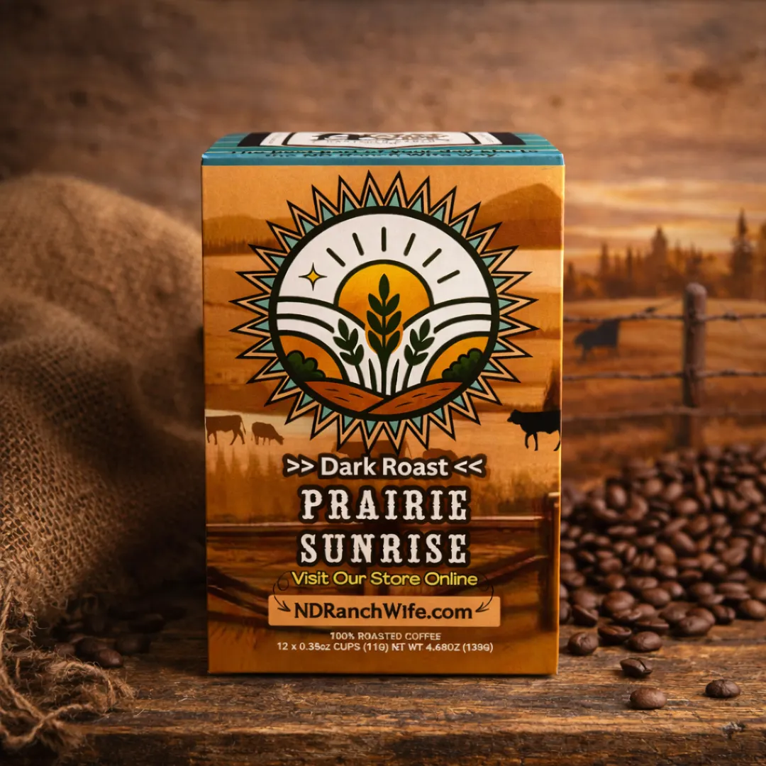 box of k-cup coffee pods with coffee beans around it