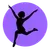 Silhouette of Coach Judy Joyfully Dancing with arms outstretched.