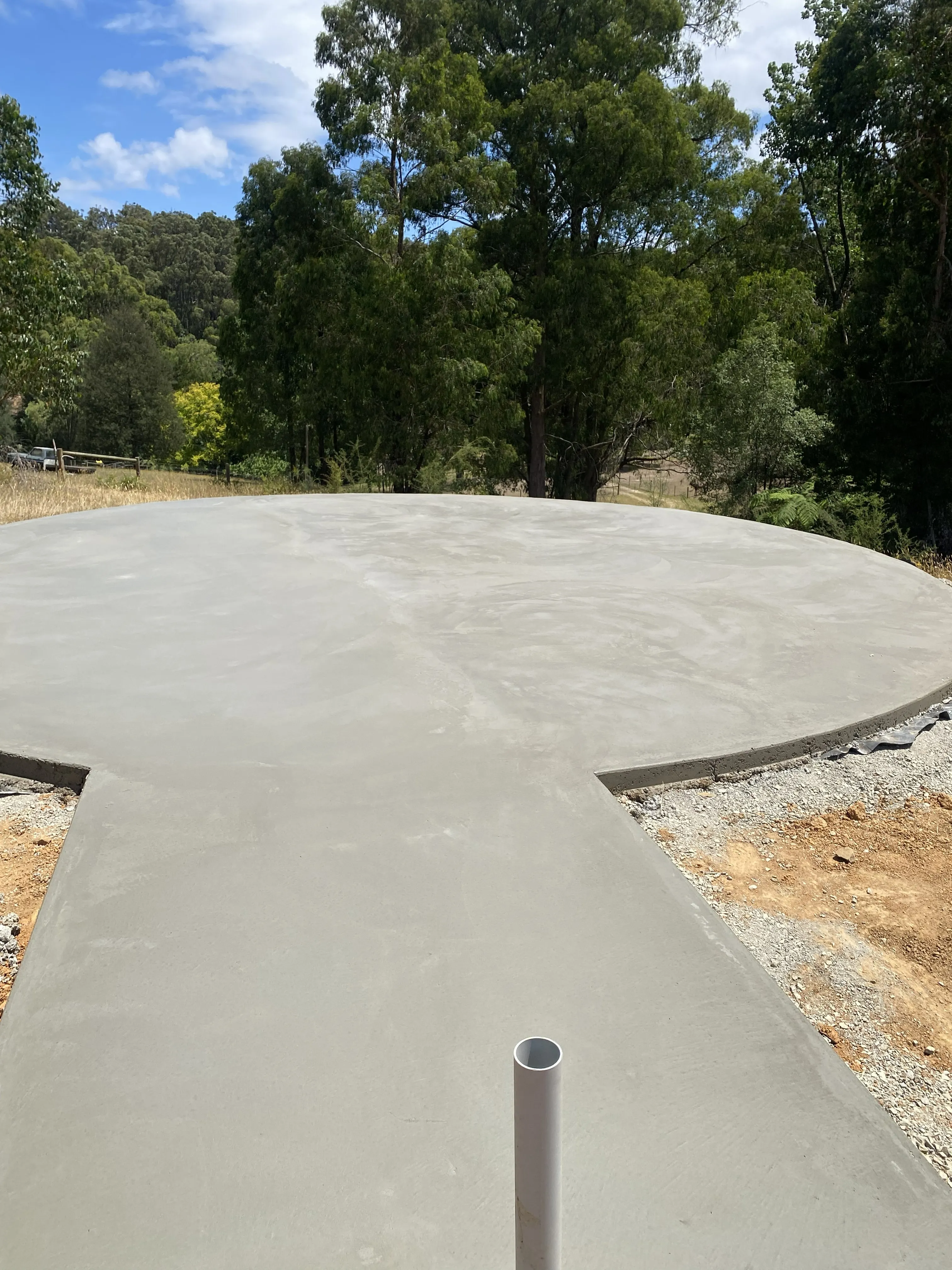 a slab reay for building the yurt