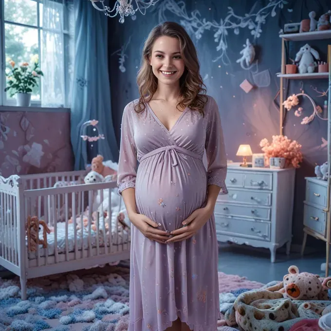 pregnant woman smiling