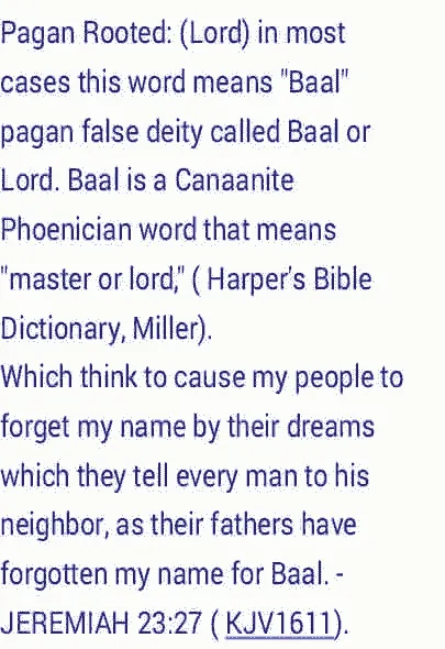 A picture of a text that reads Lord is baal.