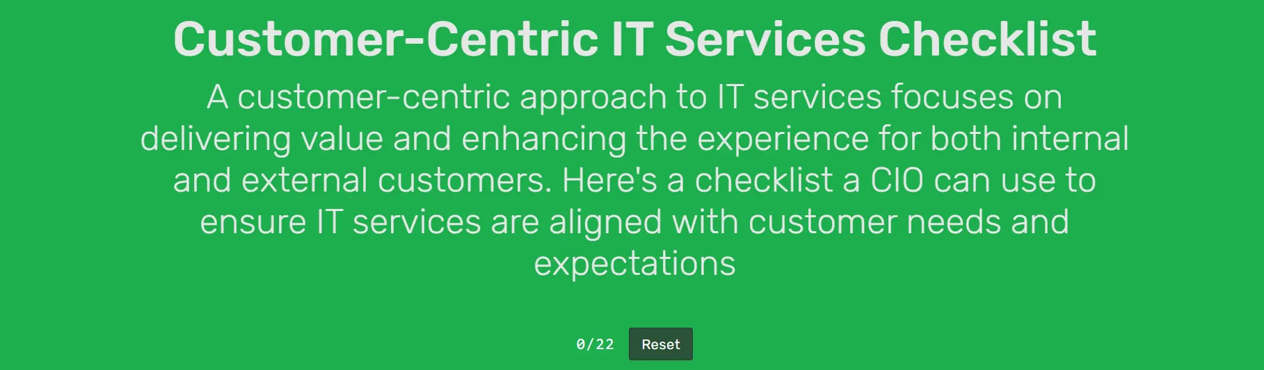 Customer-Centric IT Services Checklist