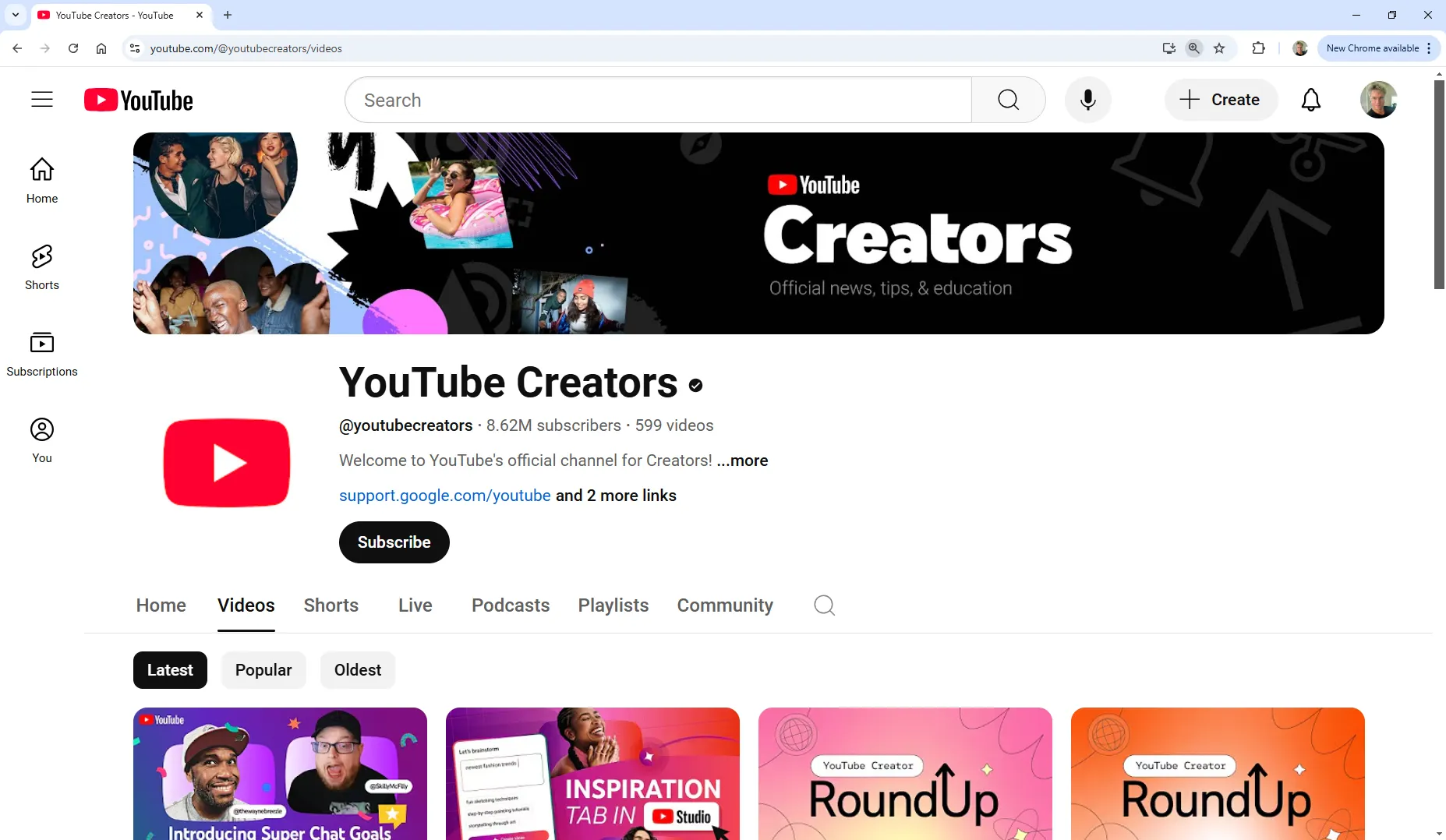 YouTube Creators Channel