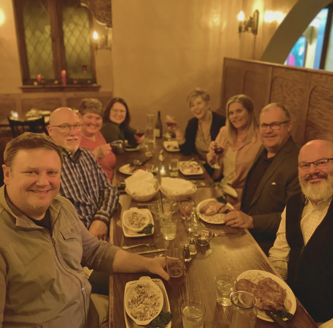 friends enjoying a meal at a Wisconsin Supper Club