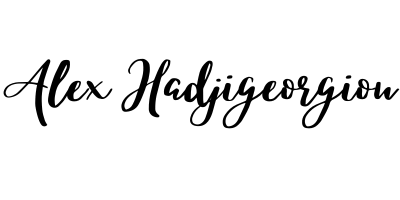 alex hadjigeorgiou signature logo