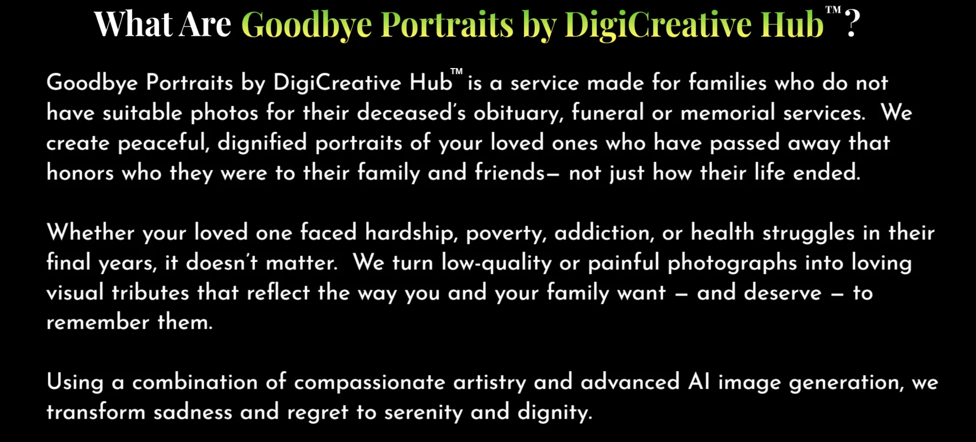 What are Goodbye Portraits by DigiCreative Hub