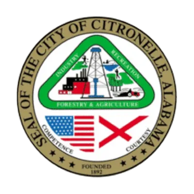 <alt=“Citronelle, Alabama city seal for pressure washing service coverage.”>