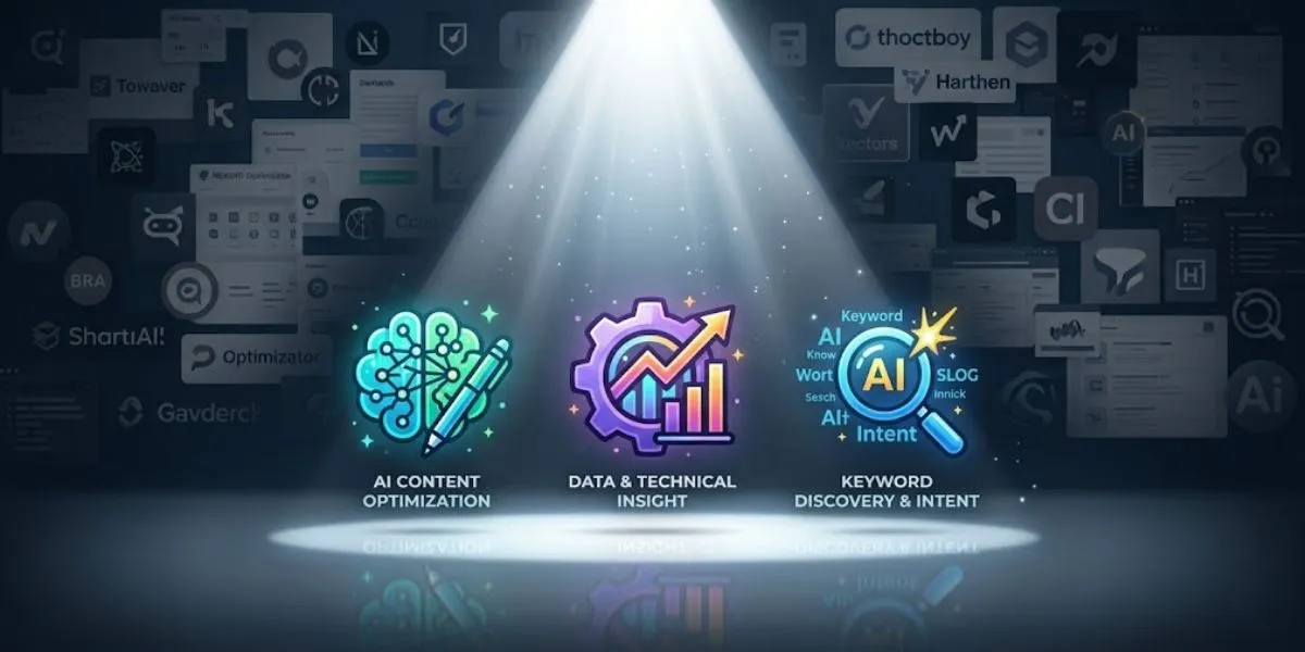 A graphic highlighting the best AI SEO tools for business, cutting through the noise of a crowded market.