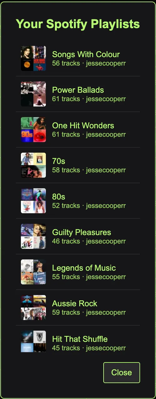spotify playlist browser