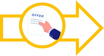 Receive a cash offer - offer letter icon representing step 2 in land sale.