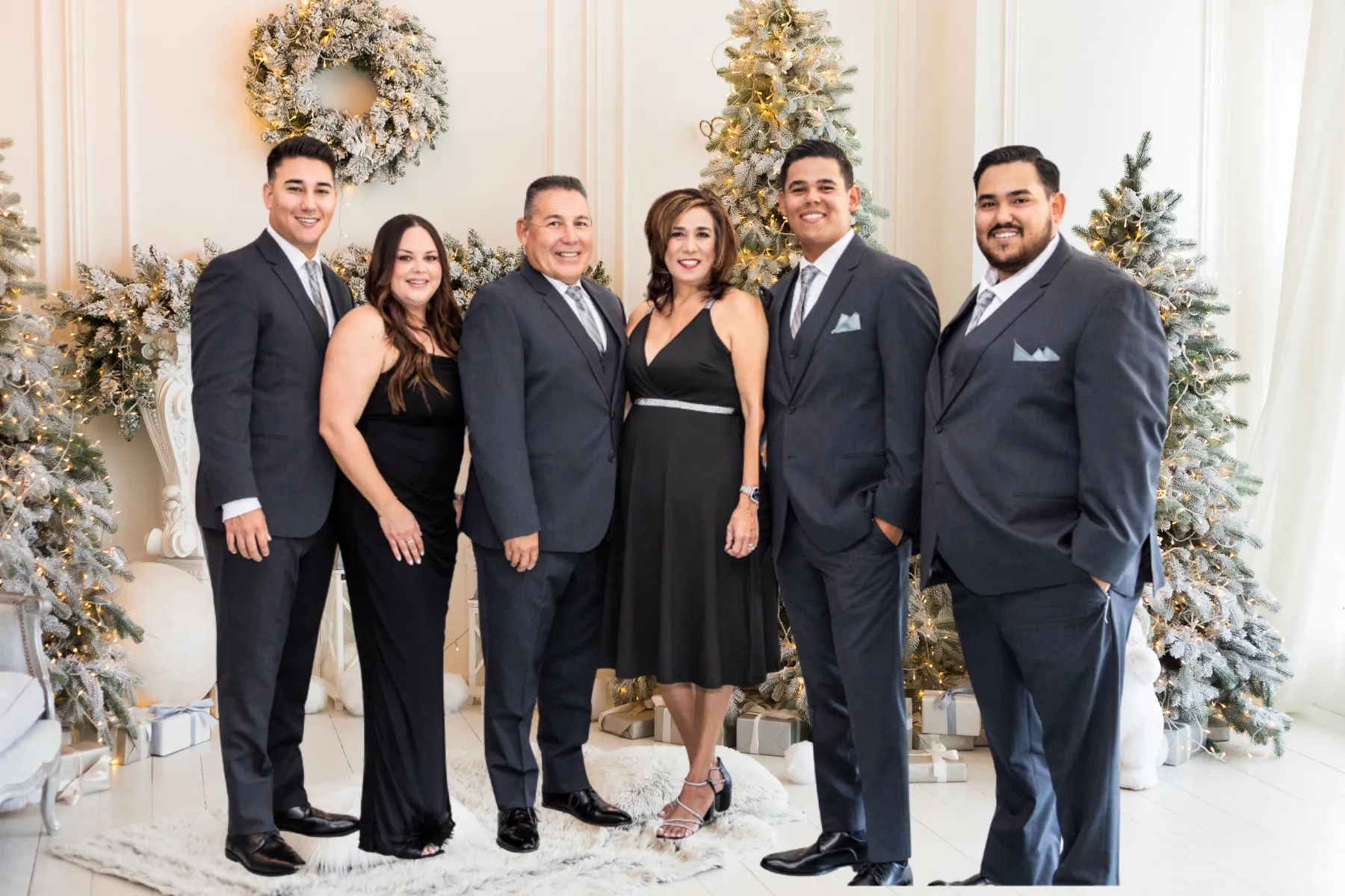 family in formal attire