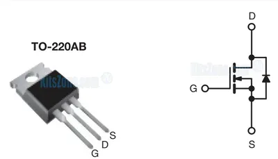 IRFZ44 Pinout