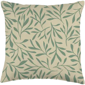 green botanical on cream throw pillow