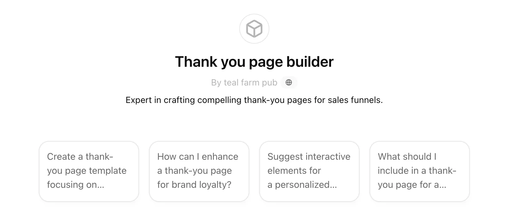 Thank you page builderr 