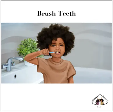 Black kid brushing teeth