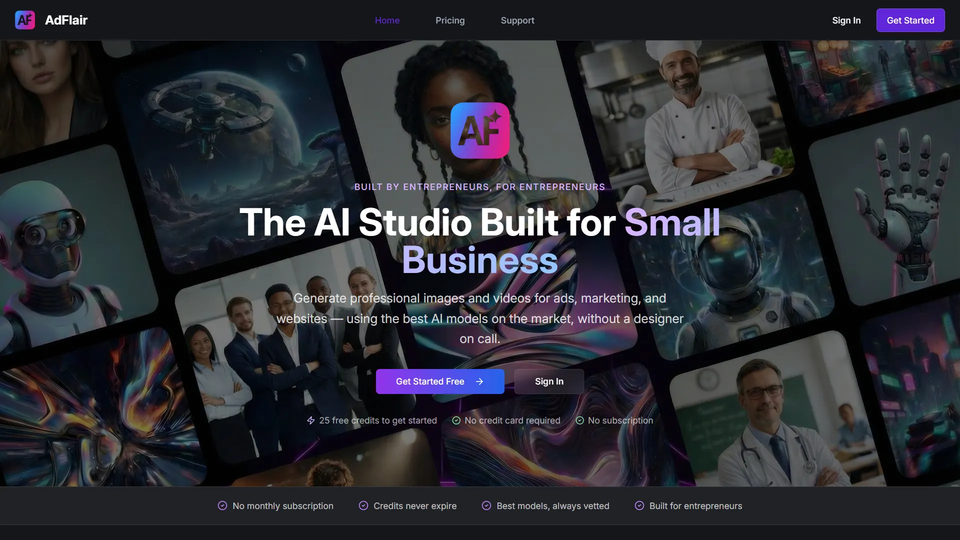 AdFlair - AI app for entrepreneurs