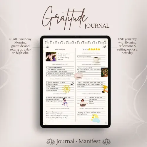 journal planner digital gratitude journal self care self-discovery and reflection questions and prompts to help you with getting to know yourself, remove layers of programming and fears so you step into the true you shadow work inner child wellness gratitude inner work printable goodnote notability digital download