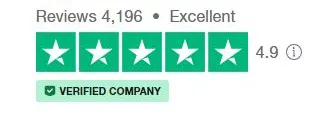 4.9 Stars Trustpilot Rating