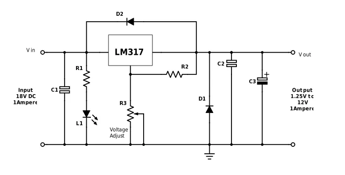 Variable Power Supply Using LM317 Voltage Regulator