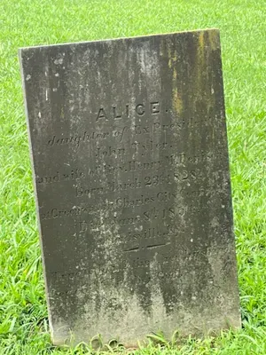 Grave of Alice Tyler, daughter of First Lady Leticia Christian Tyler and President John Tyler