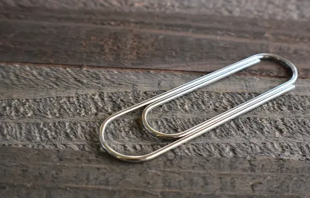 paper clip to indicate setting up your business and being organized