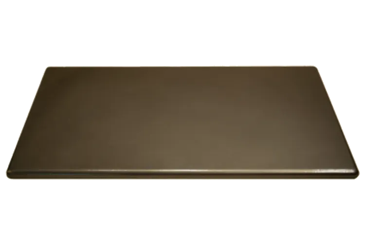 metal tabletop in dark bronze