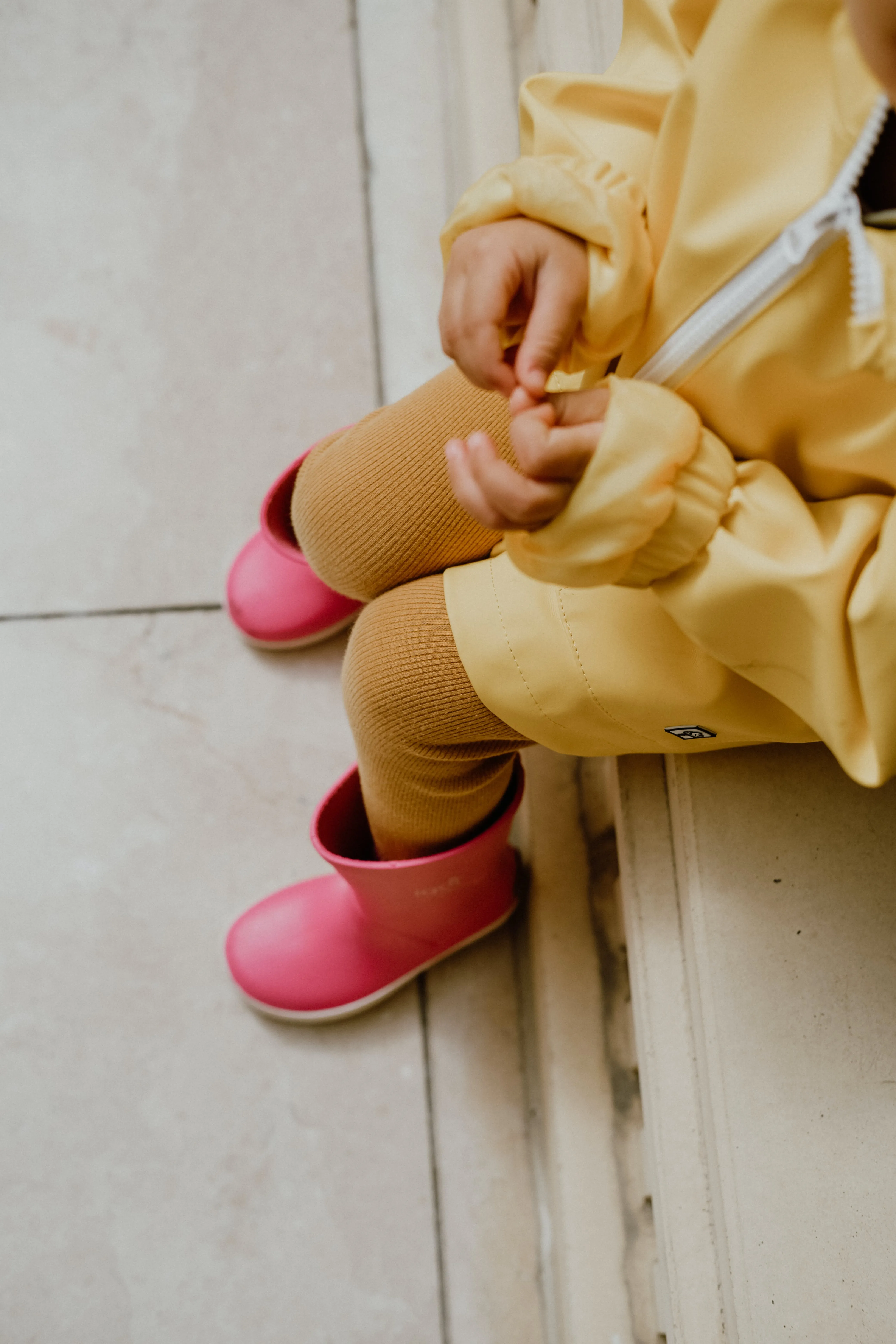 Girl wearing wellies