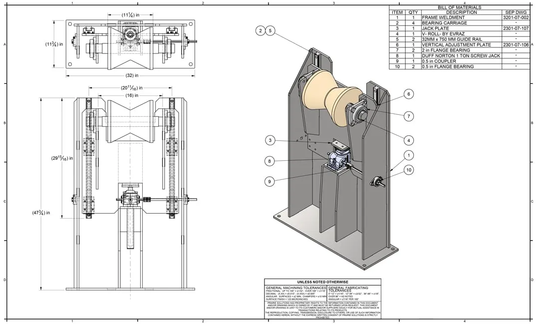 adjustable v roll 