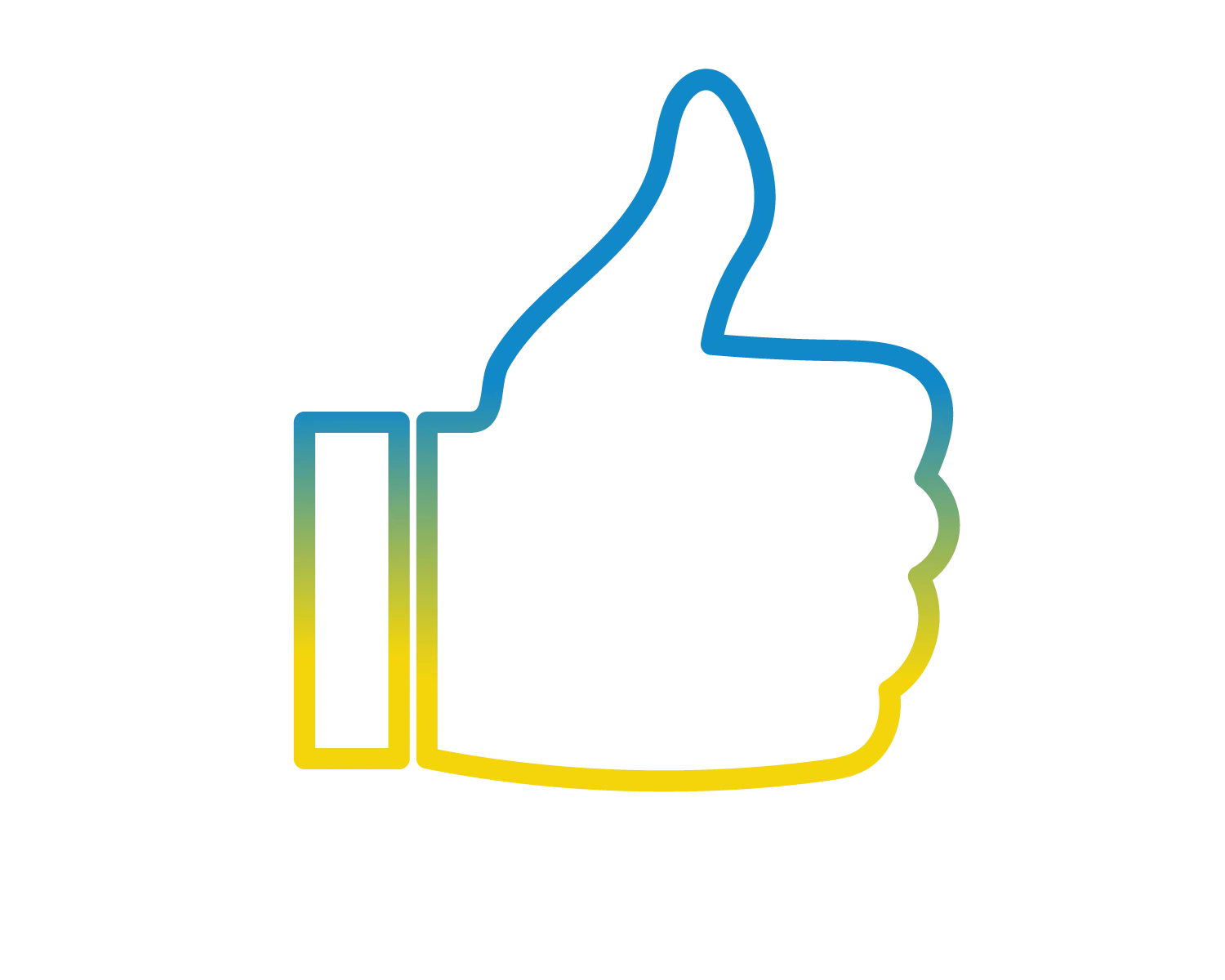 Yellow and blue thumbs up image