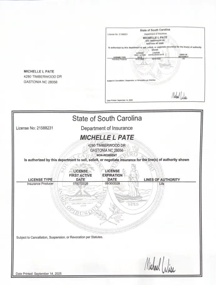 South Carolina Life Insurance License