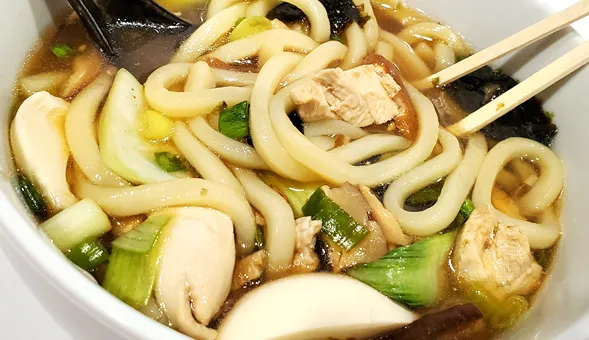 Japanese Udon Thick Noodle Soup
