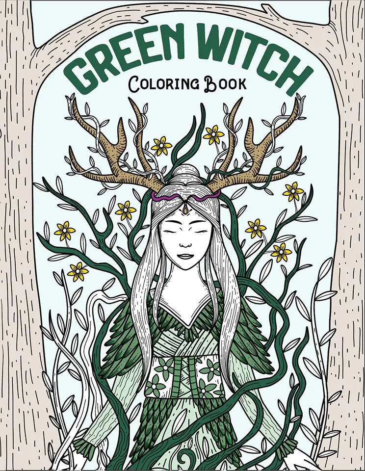 Green Witch Coloring Book