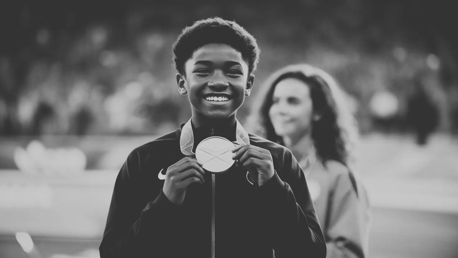 Young Athlete Winning a medal