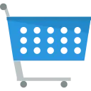 blue shopping cart reresenting e-commerce multichannel listing.