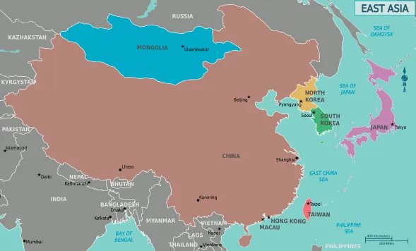 East Asia map