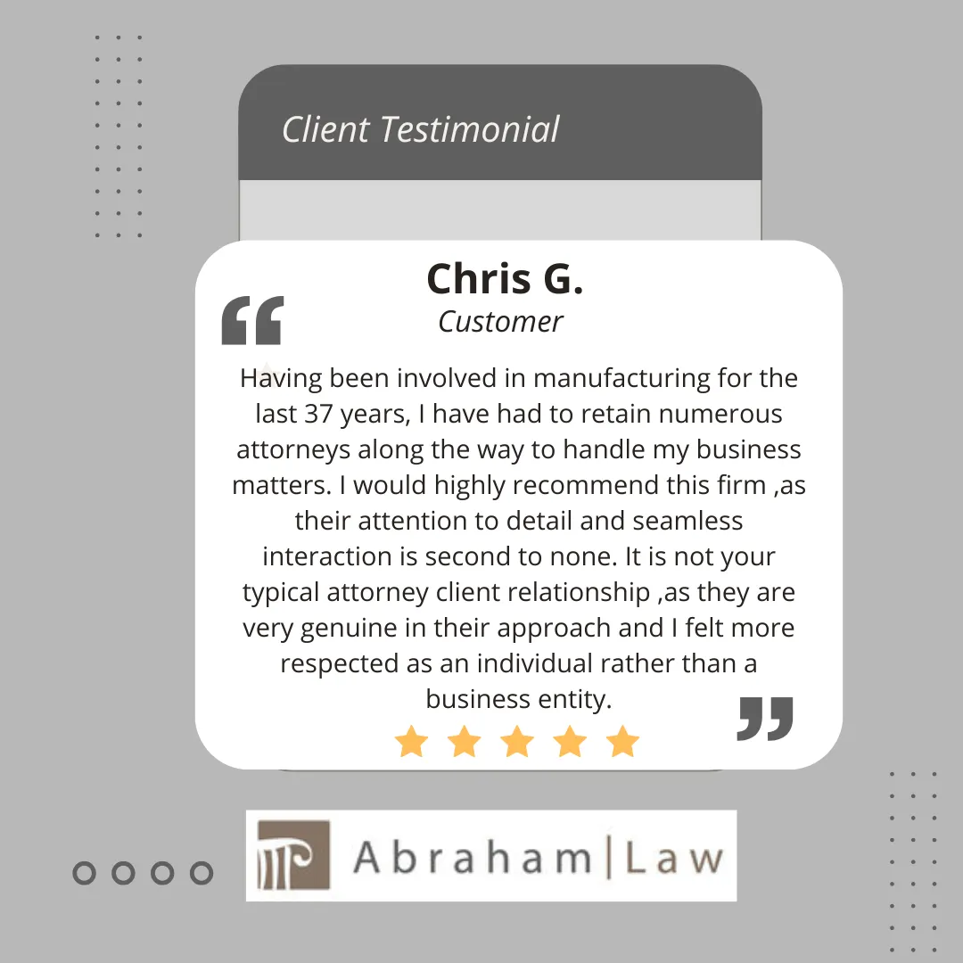 testimonial abraham law 