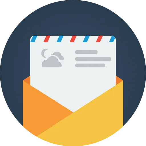icon of an opened envelope showing a letter