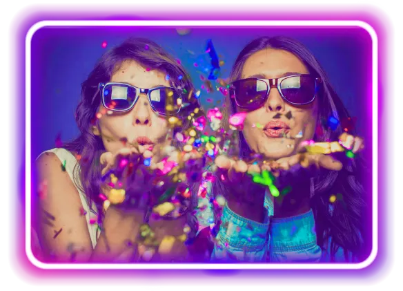 two girls at a party