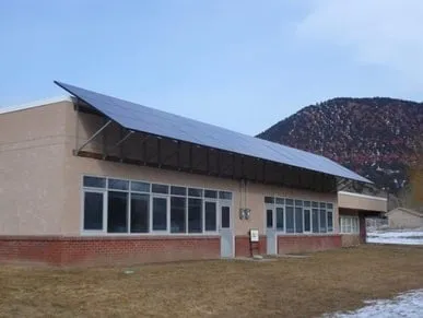 Commercial building with solar panels installed