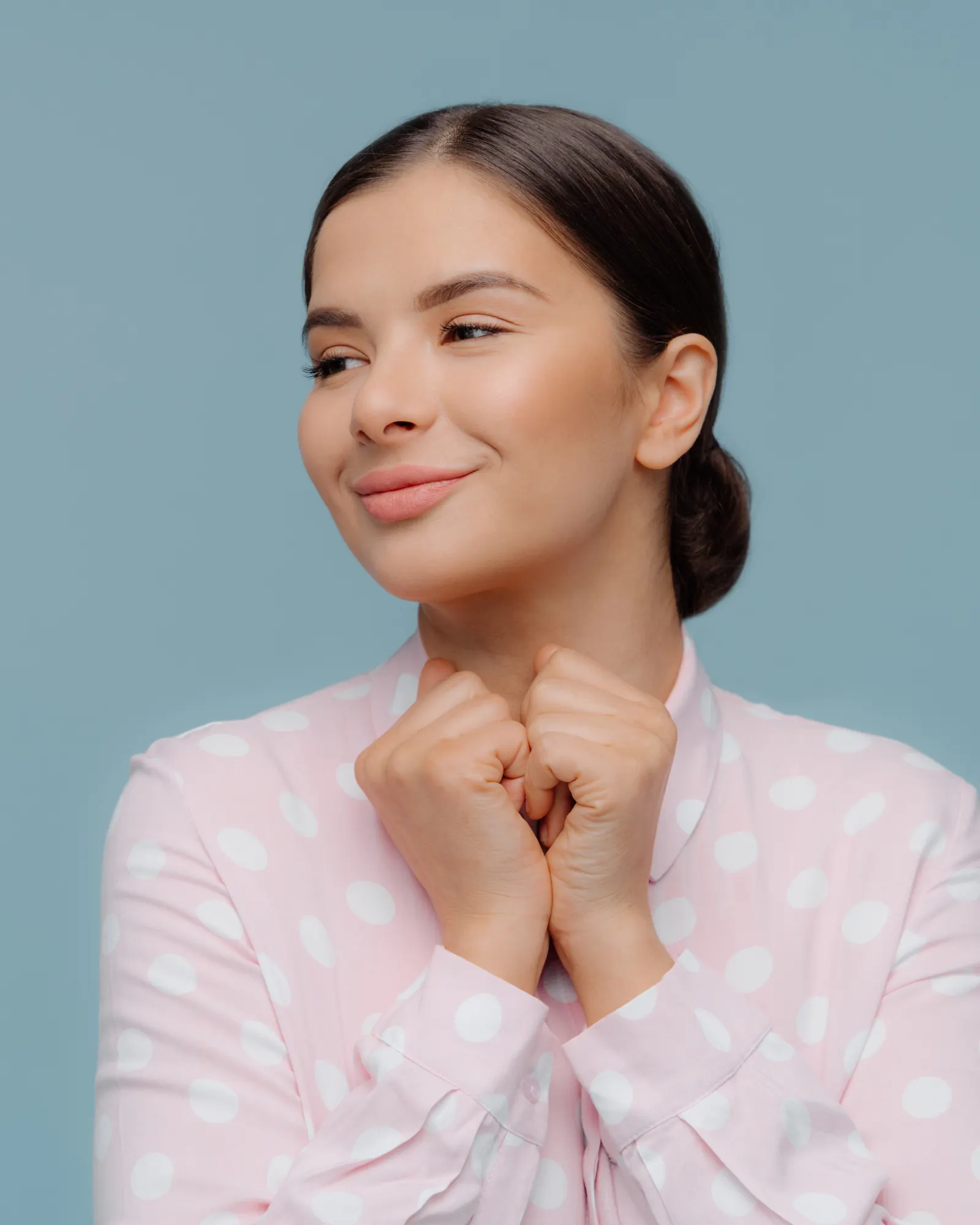 grateful smiling woman