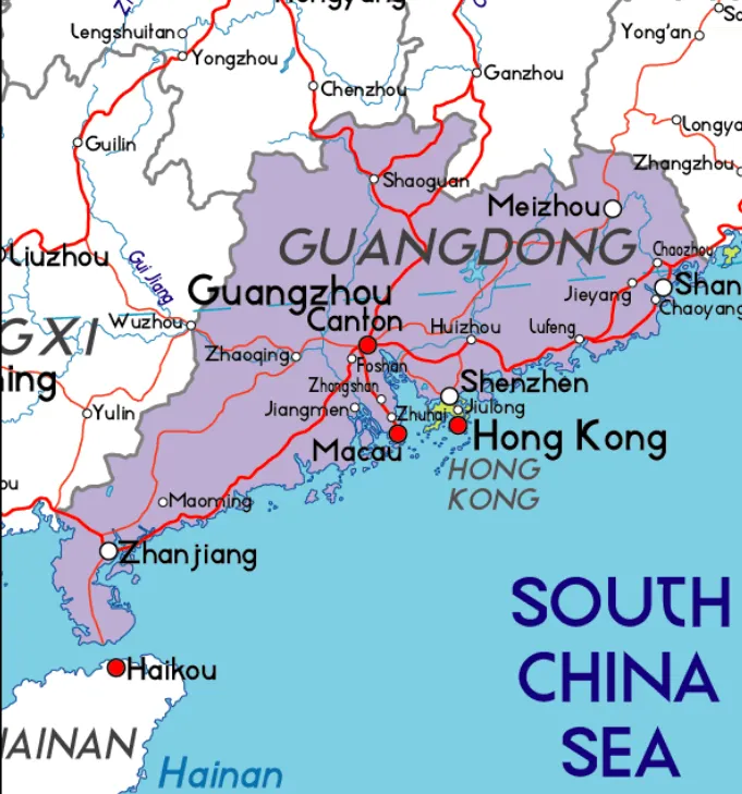 Guangdong Province Map