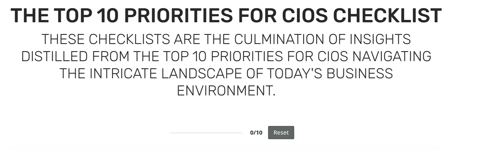 Top Priorities of a CIO