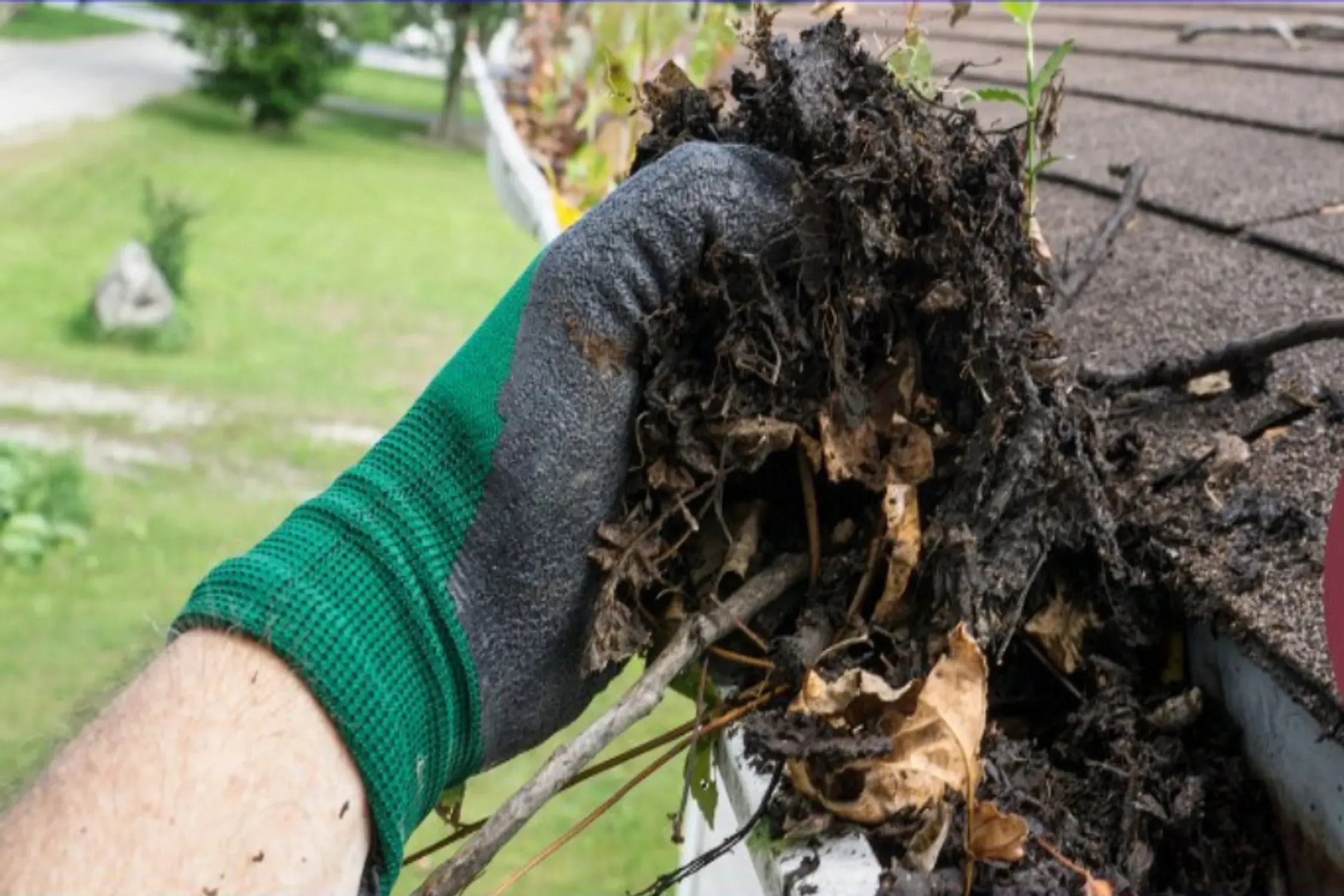 cleaning out gutters