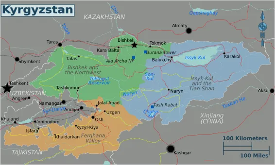 Kyrgyzstan map