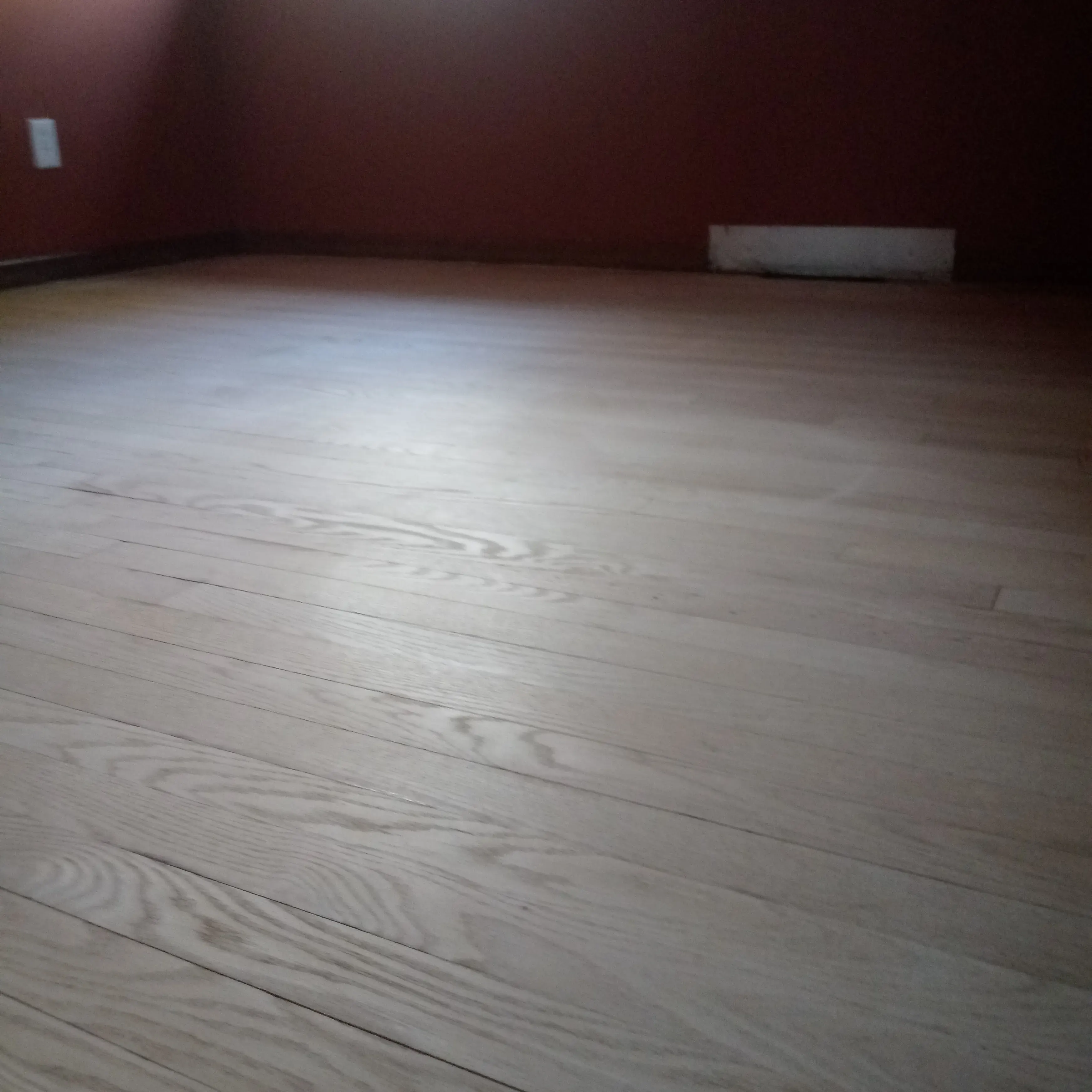 Completed wood floor in bedroom 